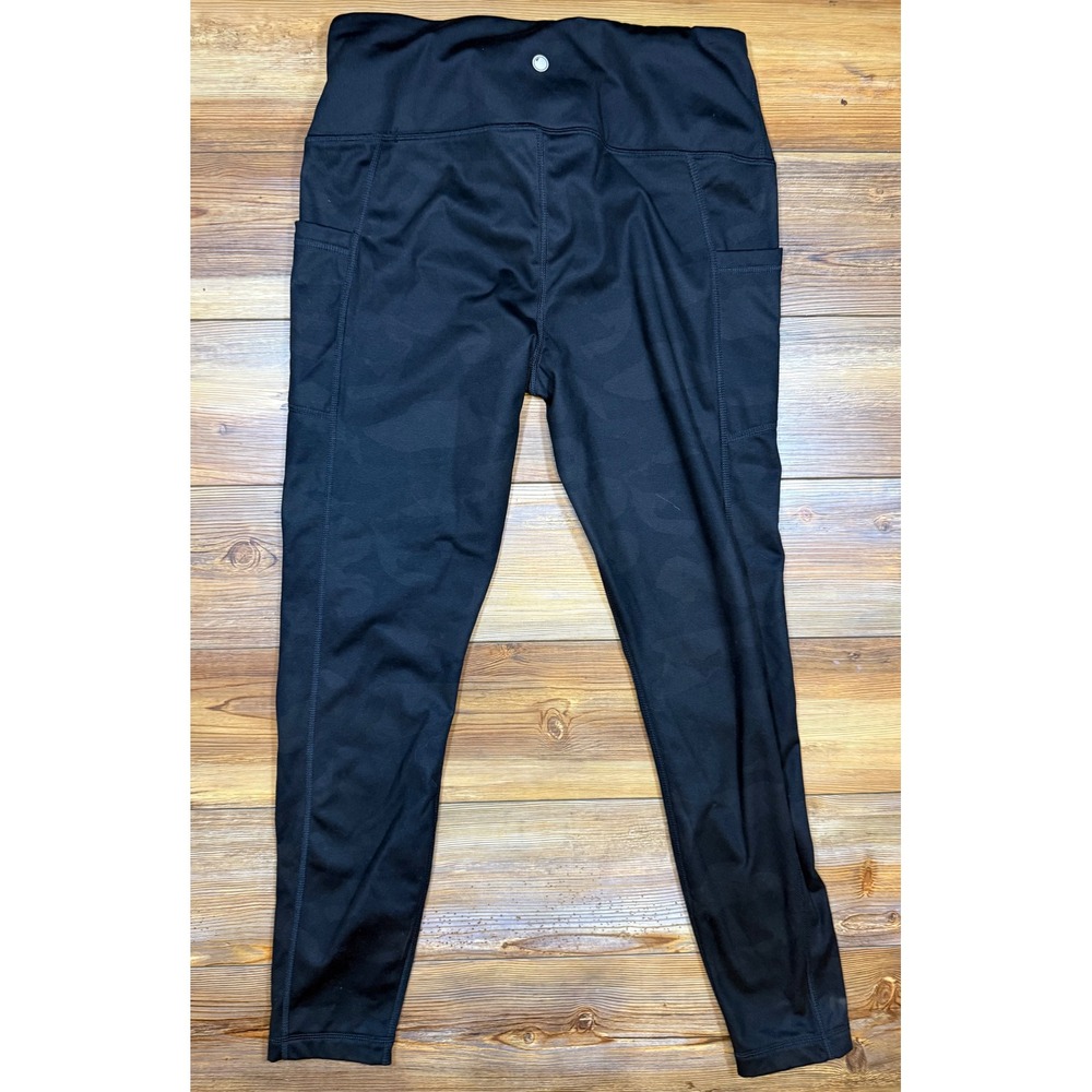 Yogalicious Lux Womens XL Black Camo High Waist Leggings with Pockets RN 144527 - Picture 2 of 7